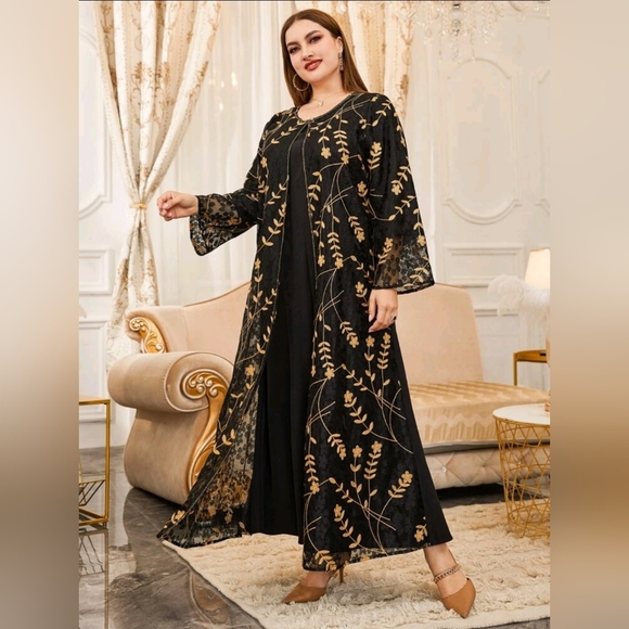 Modely Flower Embroidered Lace Overlay Tunic Dress Black - Picture 2 of 5